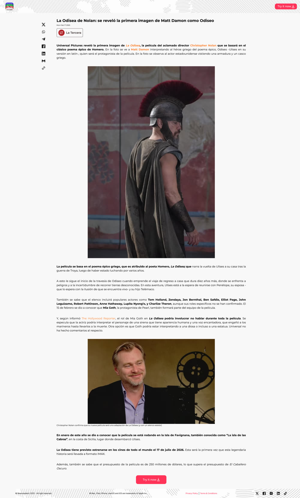 Newsreadeck distraction-free article reader