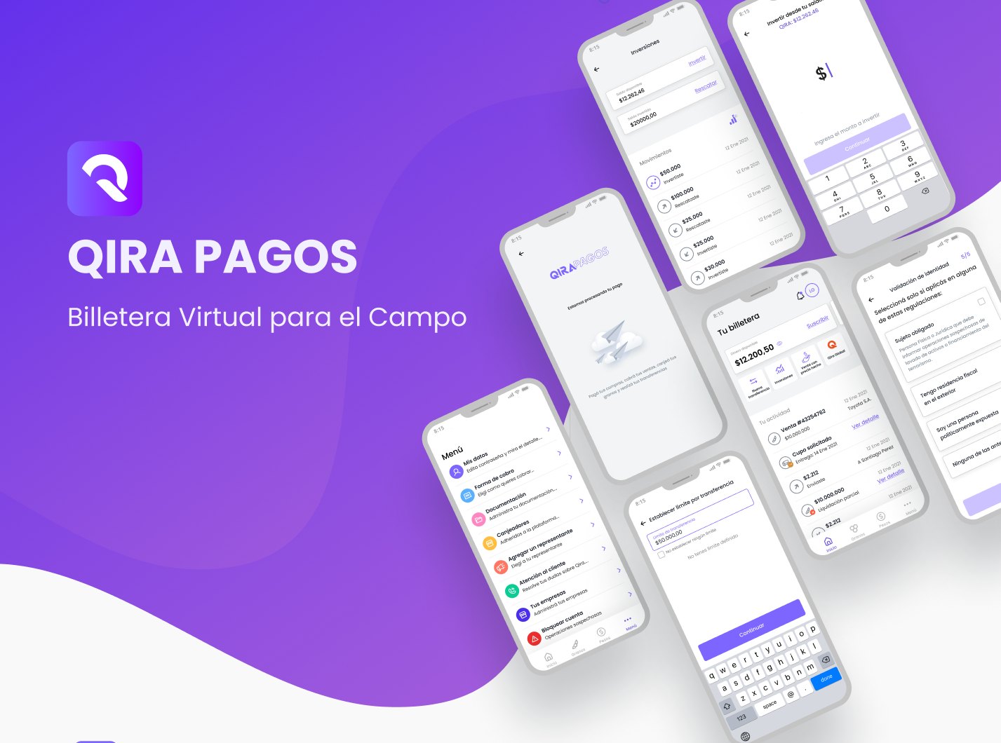 Qira Pagos: digital wallet for the Argentine countryside, app screens overview